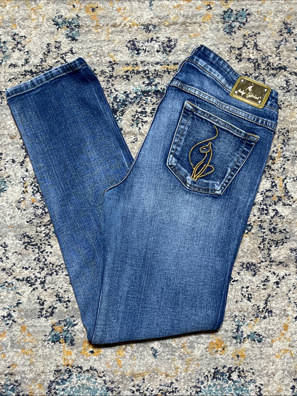 VTG Y2K Baby Phat Gold Logo Jeans Size 9